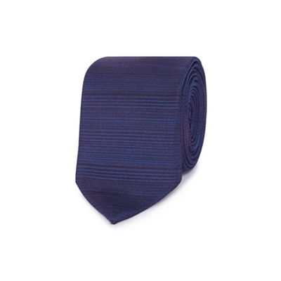Purple fine stripe slim tie